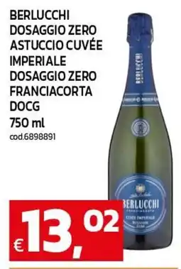 C+C maxigross Berlucchi Dosaggio Zero Astuccio Cuvée Imperiale offerta