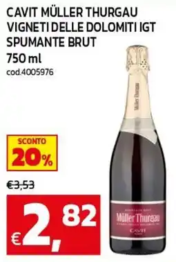 C+C maxigross Spumante brut Müller Thurgau offerta