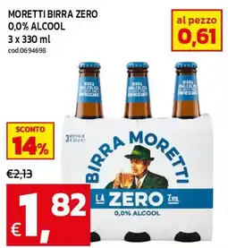 C+C maxigross Birra Moretti la zero offerta