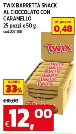 C+C maxigross Twix barretta snack al cioccolato con caramello offerta
