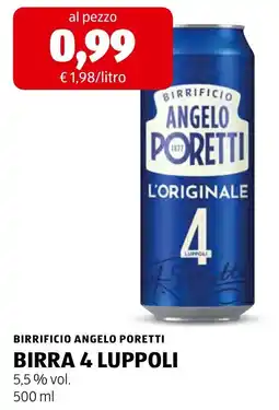 ALDI Birra 4 Luppoli Birrificio Angelo Poretti offerta