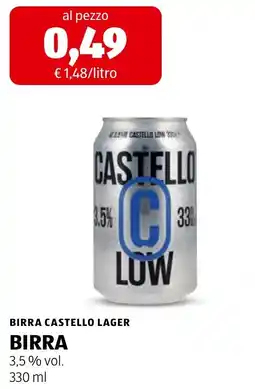 ALDI Birra Castello Lager offerta