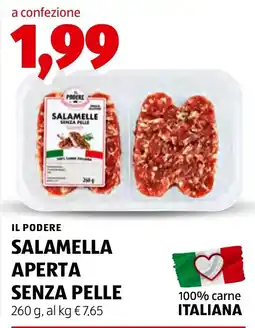 ALDI Il Podere salamella aperta senza pelle offerta