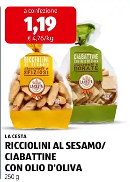 ALDI Ricciolini al sesamo/ciabattine con olio d'oliva La Cesta offerta