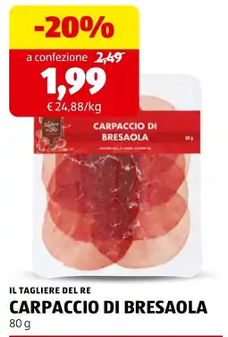 ALDI Il tagliere del re carpaccio di bresaola offerta