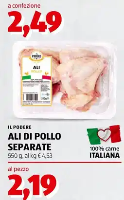 ALDI Il podere ali di pollo separate offerta