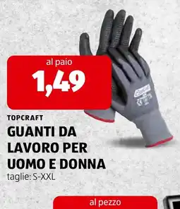 ALDI Topcraft guanti da lavoro per uomo e donna offerta