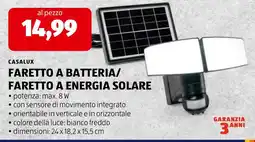 ALDI Faretto a batteria/faretto a energia solare Casalux offerta