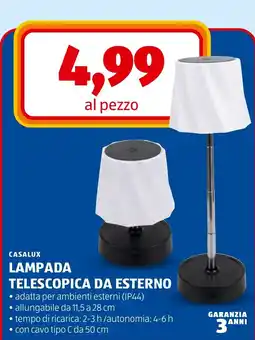 ALDI Casalux lampada telescopica da esterno offerta