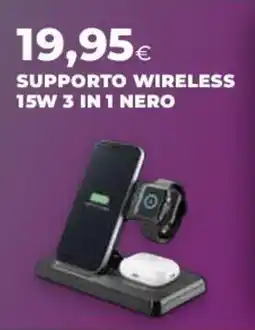 Coop Master Alleanza 3.0 Supporto wireless 15W 3 in 1 nero offerta