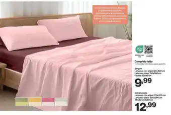 Completo letto in morbida microfibra, colori assortiti
