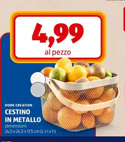 ALDI Home Creation Cestino in metallo offerta