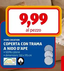 ALDI Home Creation coperta con trama a nido d'ape offerta
