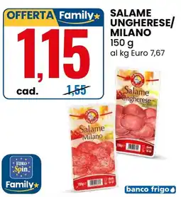 Eurospin Salame Ungherese/Milano offerta
