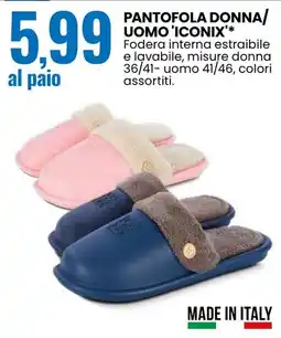 Eurospin Pantofola donna/ uomo 'Iconix' offerta