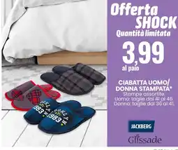 Eurospin Ciabatta uomo/donna stampata Jackberg offerta