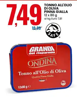 Eurospin Tonno all’Olio di Oliva Qualità Pinna Gialla offerta