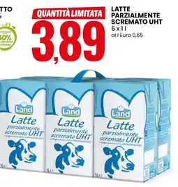 Eurospin Latte parzialmente scremato UHT Land offerta
