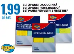 Eurospin Sistema casa set 2 panni da cucina offerta