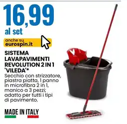Eurospin Sistema lavapavimenti revolution 2 in 1 'Vileda' offerta