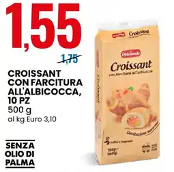 Eurospin Croissant con farcitura all'albicocca Dolciando offerta