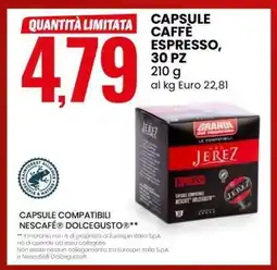 Eurospin CAPSULE CAFFÈ ESPRESSO, 30 PZ offerta