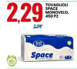 Eurospin TOVAGLIOLI SPACE MONOVELO, 450 PZ offerta