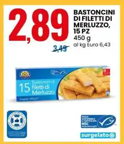 Eurospin BASTONCINI DI FILETTI DI MERLUZZO, 15 PZ offerta