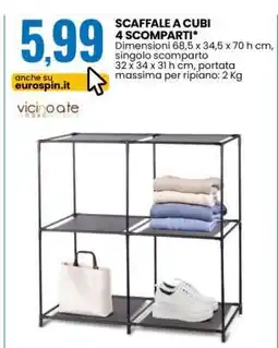 Eurospin SCAFFALE A CUBI 4 SCOMPARTI offerta