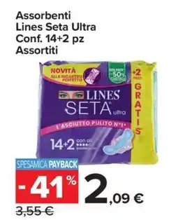 Carrefour Assorbenti Lines Seta Ultra offerta