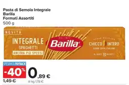 Carrefour Pasta di Semola Integrale Barilla Formati Assortiti offerta
