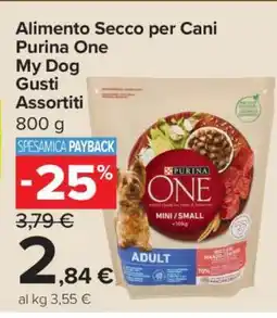 Carrefour Alimento Secco per Cani Purina One My Dog Gusti Assortiti offerta