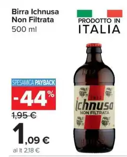 Carrefour Birra Ichnusa non filtrata offerta