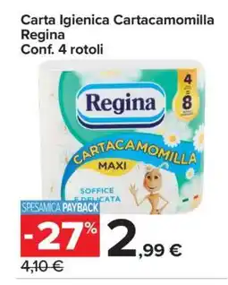 Carrefour Carta Igienica Cartacamomilla Regina offerta