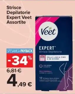 Carrefour Strisce Depilatorie Expert Veet Assortite offerta