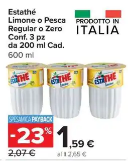 Carrefour Estathé Limone o Pesca Regular o Zero offerta
