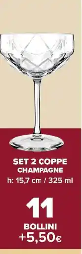 Carrefour SET 2 COPPE CHAMPAGNE offerta