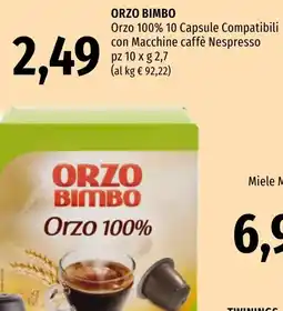 Emi Market Orzo Bimbo Orzo 100% 10 Capsule Compatibili con Macchine caffè Nespresso offerta