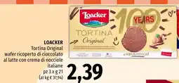 Emi Market Loacker Tortina Original wafer ricoperto di cioccolato al latte con crema di nocciole offerta