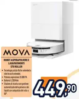 Unieuro Mova robot aspirapolvere e lavapavimenti S70 Roller offerta