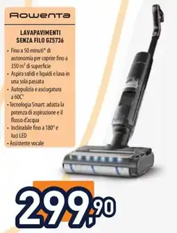 Unieuro Rowenta lavapavimenti senza filo GZ5736 offerta