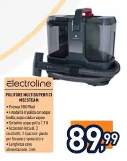 Unieuro Electroline pulitore multisuperfici MSCsteam offerta