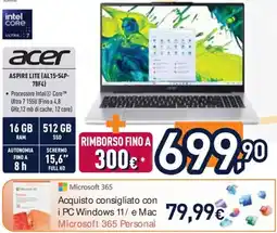 Unieuro Acer Aspire Lite offerta