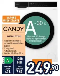 Unieuro Candy lavatrice ey27b9s offerta