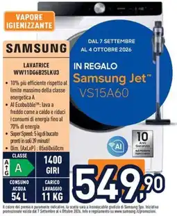 Unieuro Samsung lavatrice offerta