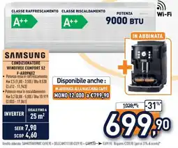 Unieuro Samsung condizionatore Windfree Comfort S2 offerta