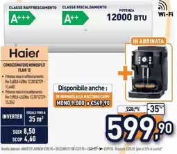 Unieuro Haier condizionatore monosplit flair 12 offerta
