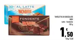 Conad Margherita Tavoletta di cioccolato Novi latte - fondente offerta