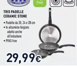 Unieuro Tris padelle ceramic stone offerta