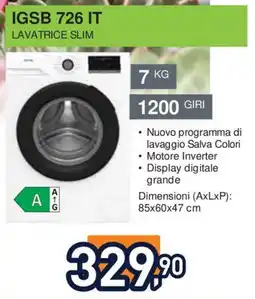 Unieuro Lavatrice slim IGSB 726 IT offerta